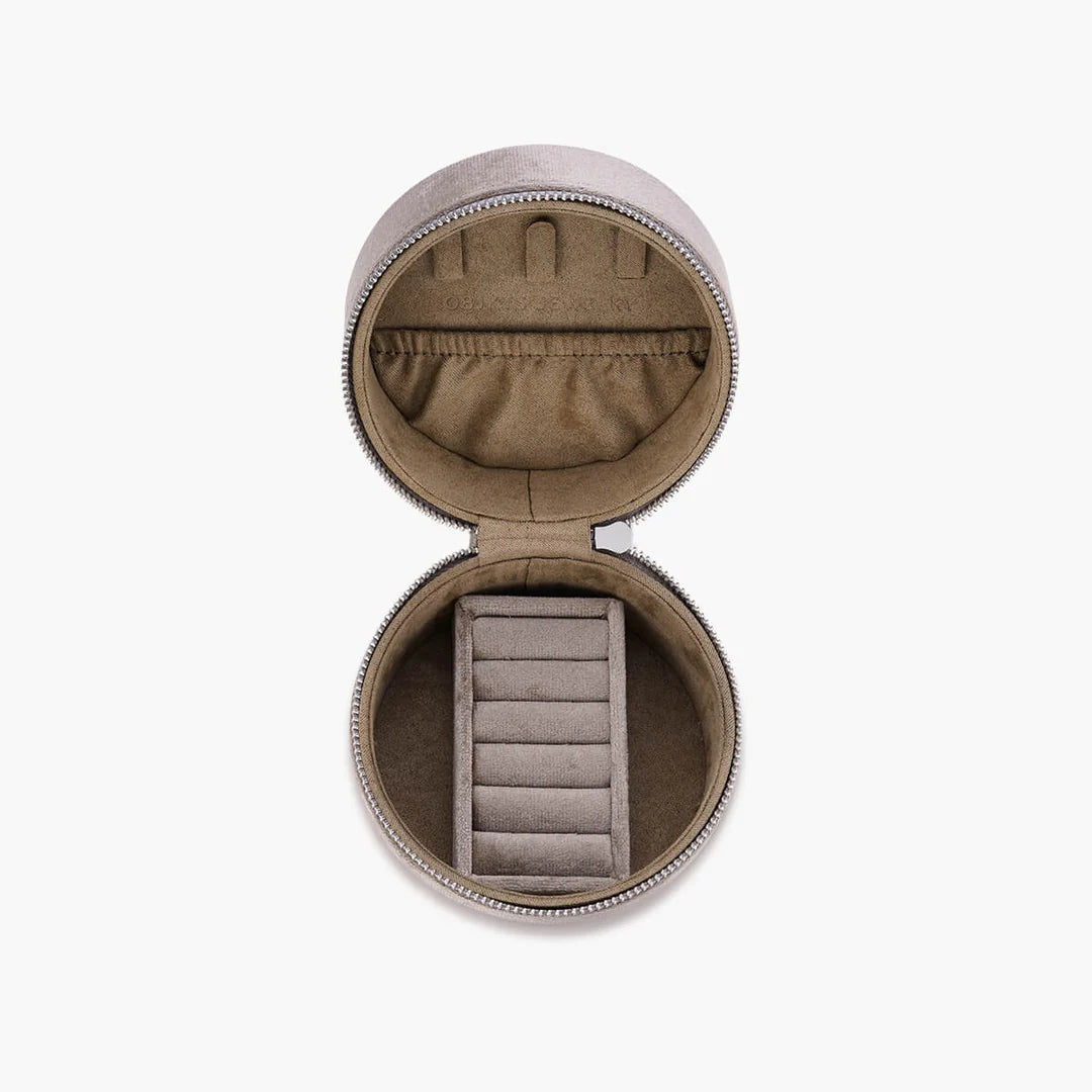 קופסת תכשיטים עגולה לנסיעות